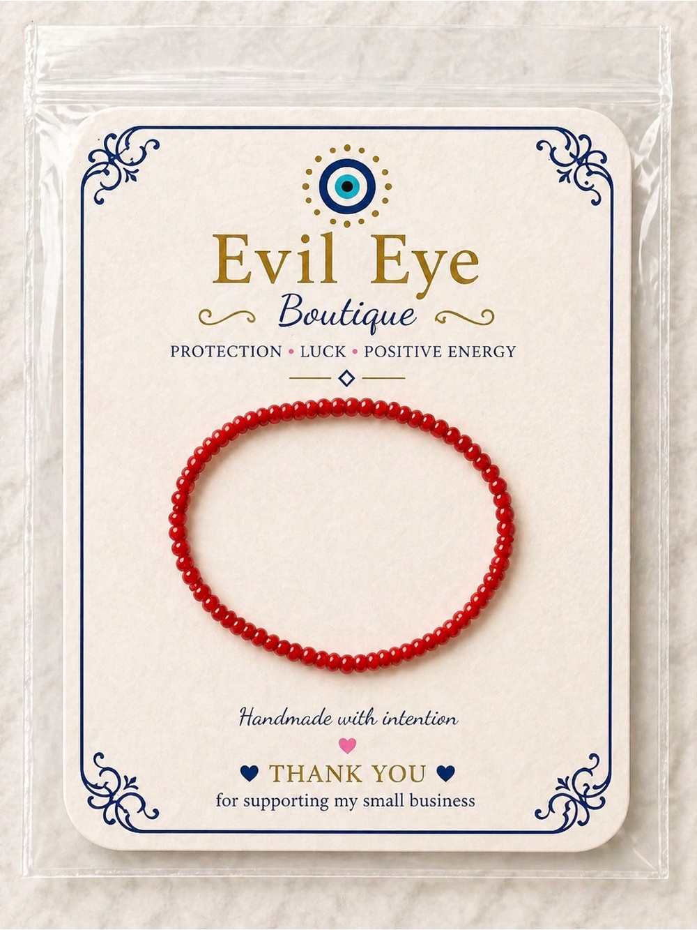 Red Beaded Protection Bracelet